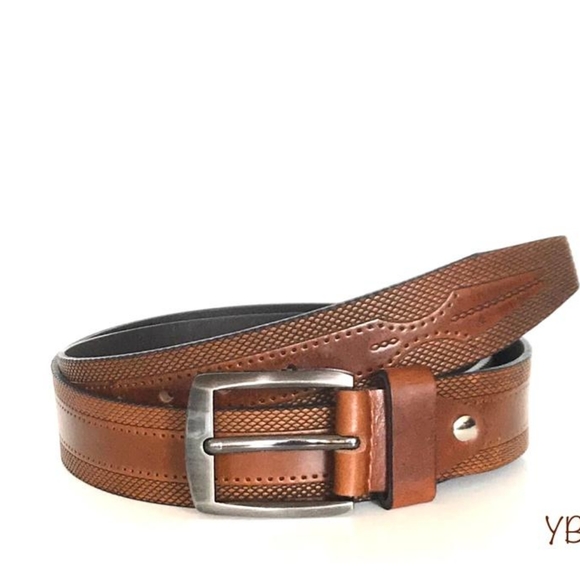 Men's Leather Embossed belt - Picture 3 of 8